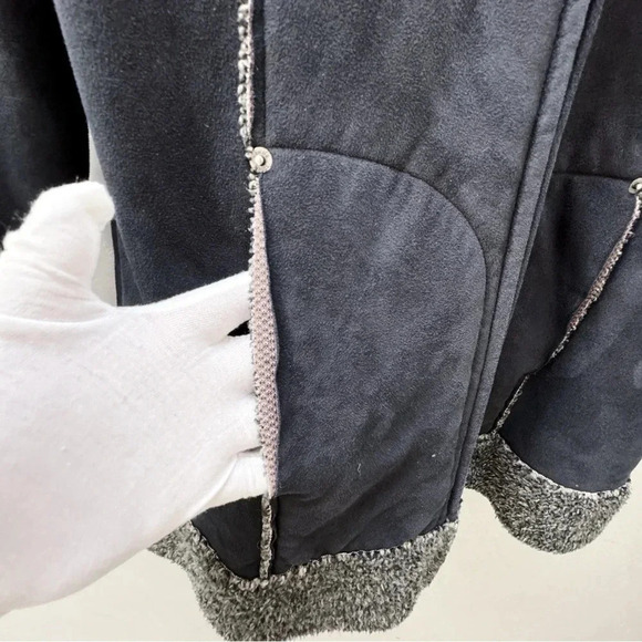 Kenzie || Vegan Micro Suede Fleece Black y2k Style Jacket Black Sz 8 - Picture 11 of 11